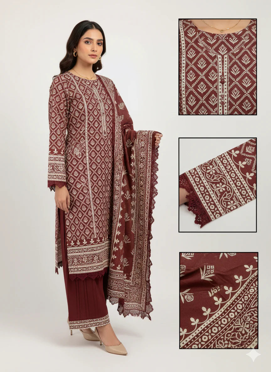 Crimson Pop Unstitched 3PC