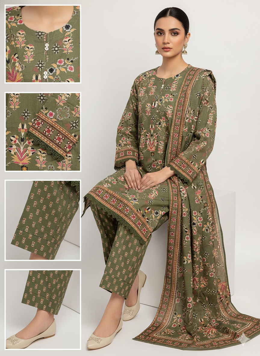 Sage Mesh Unstitched 3PC