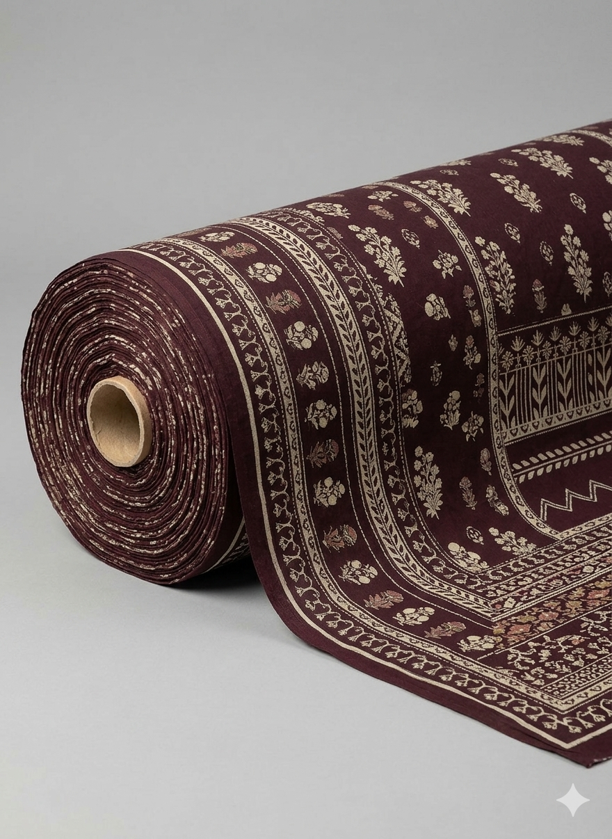 Velvet Wine Unstitched 3PC